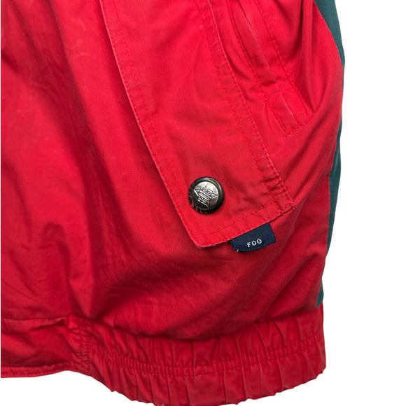 Vintage 90's London Fog Men's L Nautical Jacket Hood Sailing Windbreaker Red - Picture 10 of 10